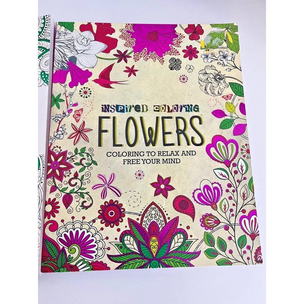 Inspired‎ Coloring Books FLOWERS & Emerald Coloring (Set of 2)